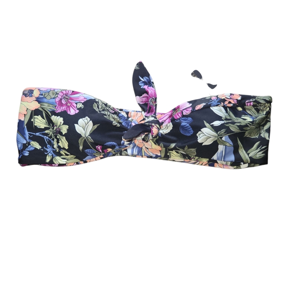 NWT. Floral Bandeau Bikini Top